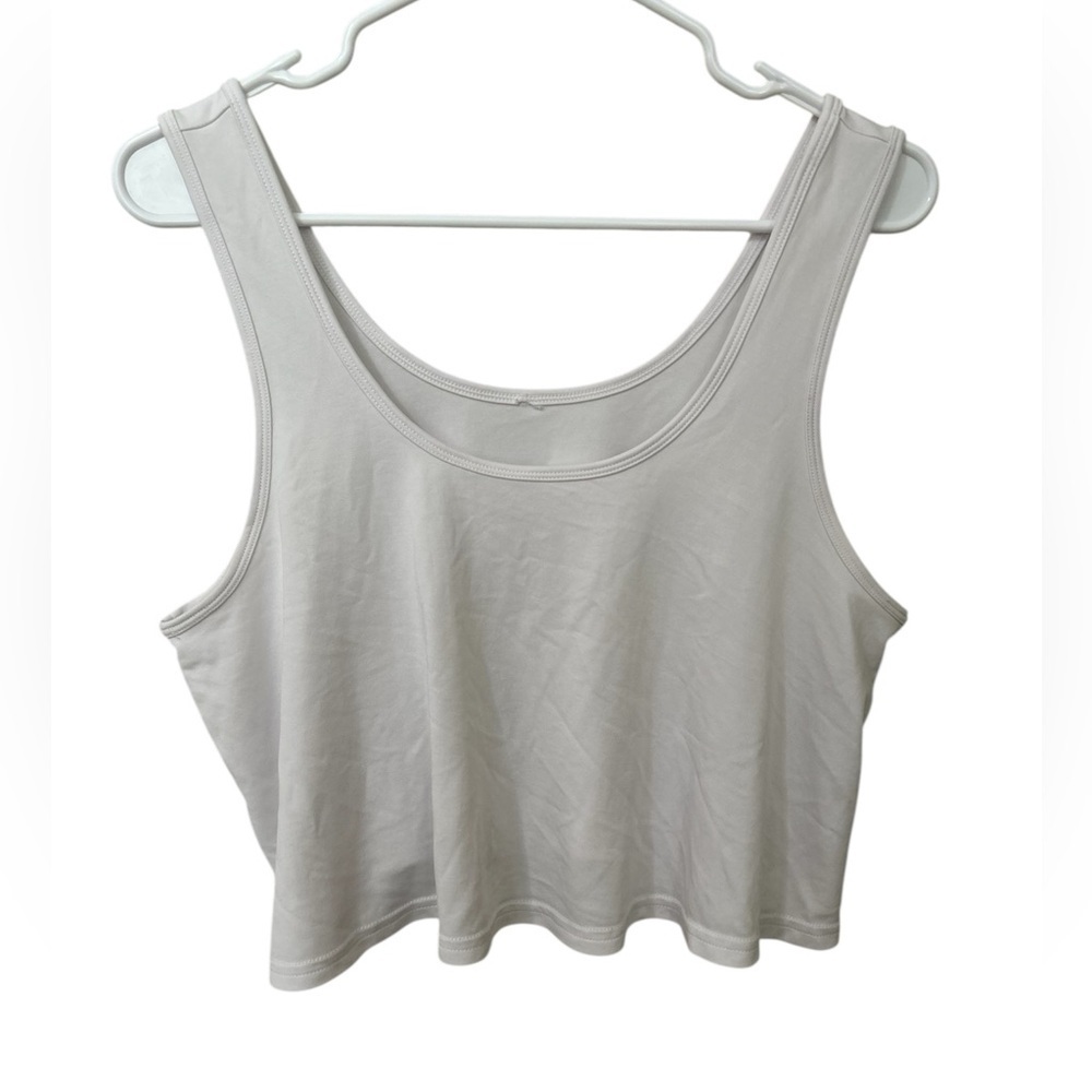 White Cropped Tank Top Soft Stretchy Minimalist Layering Women’s Sz S